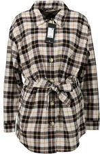 NEU! ONE MORE STORY Damen Bluse  oversized beige kariert Gr. 34
