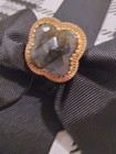 20mm Faceted Genuine Natural Labradorite Clover Design Ring in SIZE 7 — photo 7