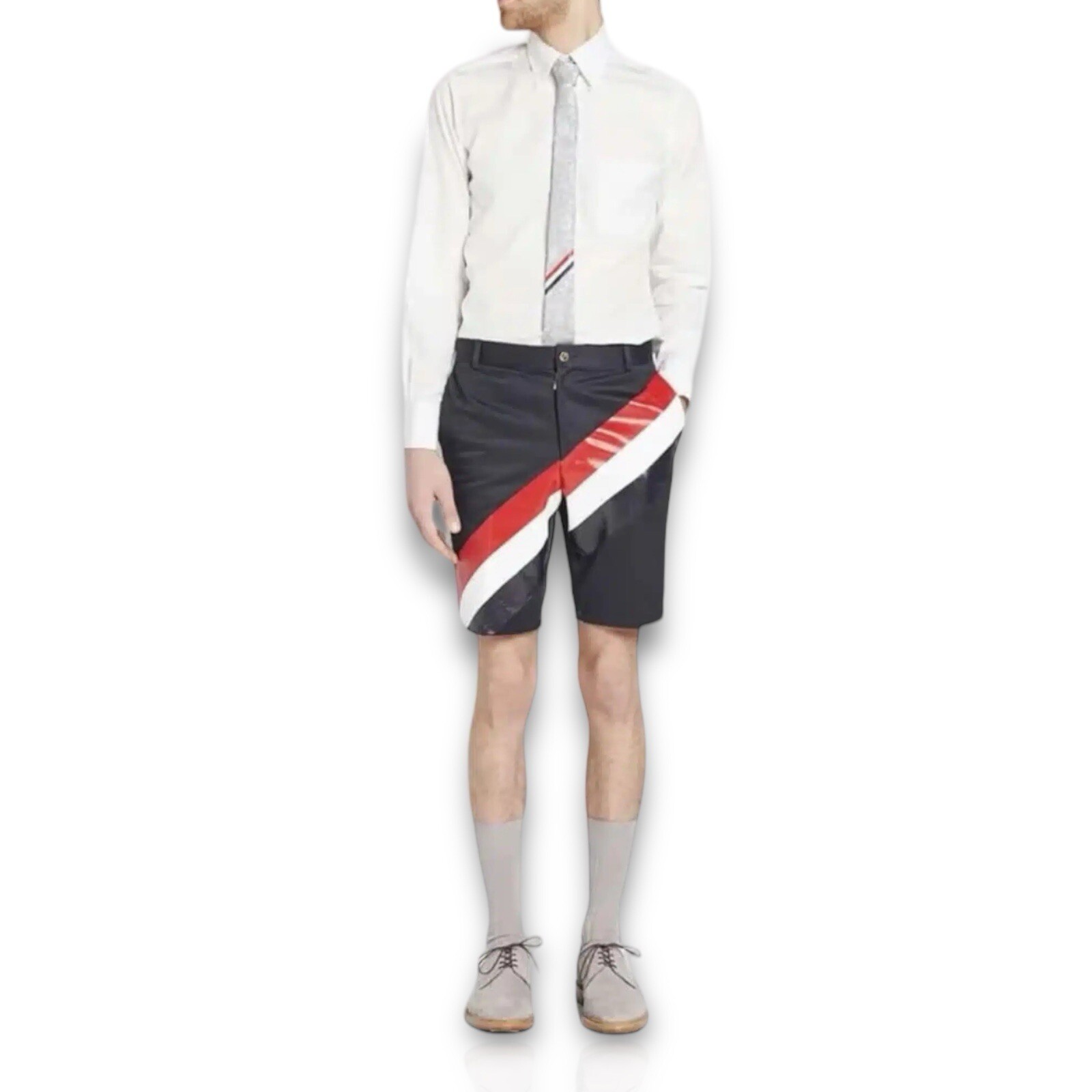 Thom Browne Diagonal Stripe Chino Shorts Size 4 Cotton Made in Japan image 2
