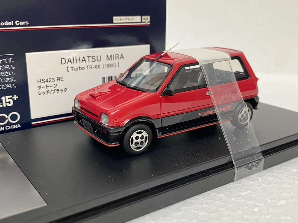1:43 HI STORY HS423RE DAIHATSU MIRA TURBO TR-XX RED resin scale model car - Image 4 of 4