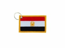 Keychain keyring embroidered embroidery patch double sided flag egypt