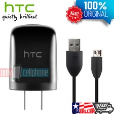 ORIGINAL HTC Charger Brand New Black 1A Home Travel Wall Charger HTC Data Cable