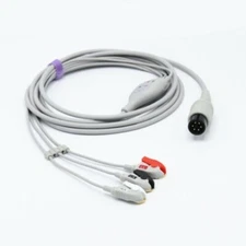 Mindray/Edan General 6pin One-piece ECG Cable 3 leads AHA Pinch, SG3141P