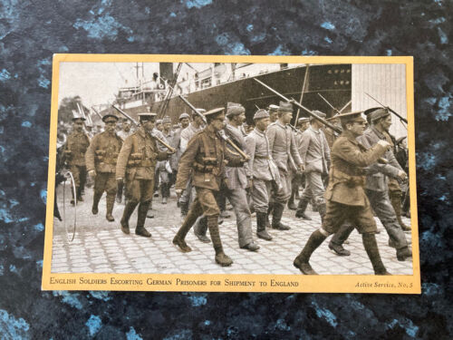 WW1 German Prisoners For Shipment To England RPPC Postcard Active Service No. 5 - Afbeelding 1 van 2
