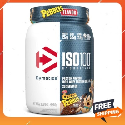 Dymatize ISO100 Hydrolyzed Whey Isolate Protein Powder, Cocoa Pebbles, 20 Serv