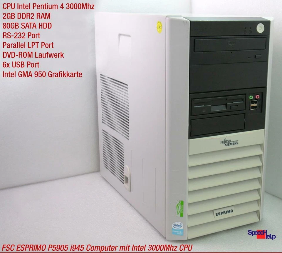 Pc Computer Fsc Fujitsu Siemens Esprimo P5905 D2151 Intel Pentium 4 Parallel - Image 2 of 4
