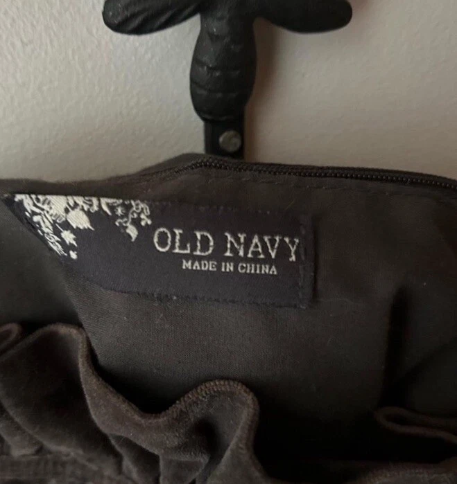 Bolso de Hombro Y2K Antiguo Azul Marino Bordado Terciopelo Gris Volantes Trenzado Media Luna Foto 3 de 4