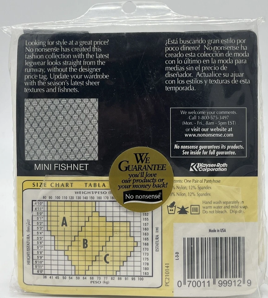 Pantimedias Mini Fishnet Nonsense Control Talla B Marfil Puntera Transparente Foto 2 de 4