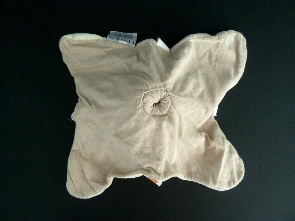 *. DOUDOU PLAT OURS POL NATTOU beige écru empreinte orange EXCELLENT ETAT - Photo 4/4