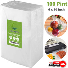 100 Pint Food Saver Freezer Vacuum Sealer Storage Bags Safe PreCut Bag - 6 x 10"