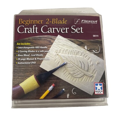 FLEXCUT Beginner 2-Blade Craft Carver Set (SK111) DVD INCLUDED NEW SEALED