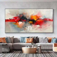 Wall Art Paintings Red Hand Painted Abstract Oil Painting on Canvas