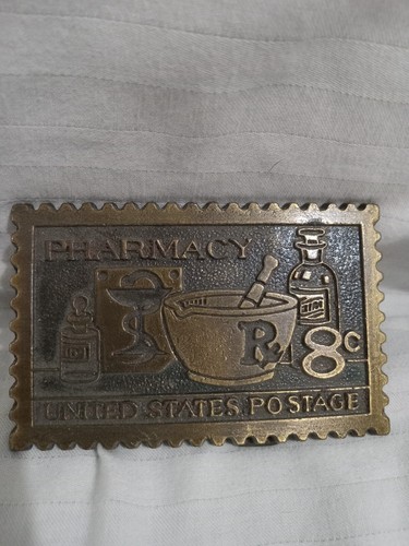 Pharmacy RX Prescription pills commemorative usps Stamp Vintage Belt ...