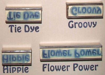Groovy, Tie Dye, Hippie, Flower Power lot of 4 stamps