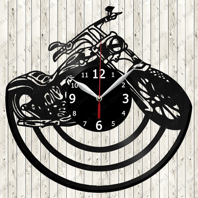 Motorcycle Vinyl Record Wall Clock Decor Handmade 6538 eBay