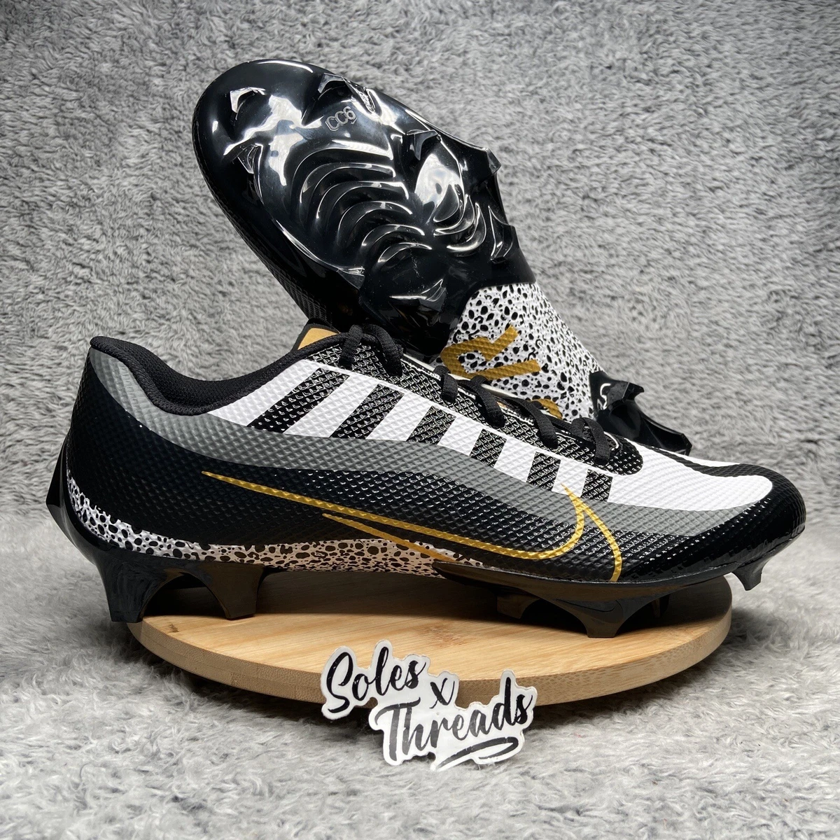 Nike Vapor Edge Speed 360 Men Size 15 Black Gold Football Cleats