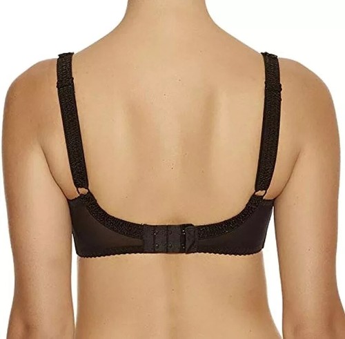 Fantasie Belle Bra Black Satin Lace Size 30F Underwired Unpadded Balcony 6010 - Picture 6 of 12