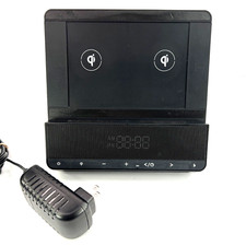 Monster Trio Multi Qi Charger Speaker Dock LED Clock with AC Adapter - TESTED