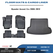 Car Floor Mats & Trunk Cargo Liner for Hyundai Accent Era 2006-2012 3D FULL Set