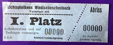 Eintrittskarte Ticket vor 1945 Lichtspielhaus Windischeschenbach Probedruck