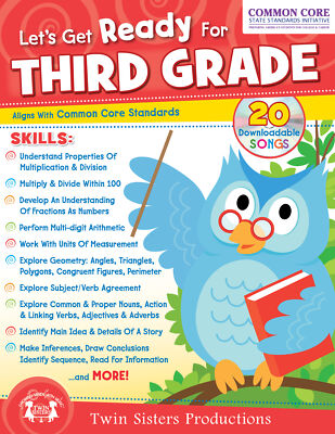NEW 256-Page Let's Get Ready for Third Grade Educational Workbook