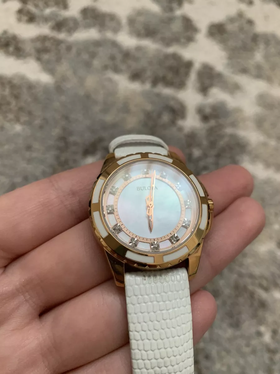 Bulova women's watch mother of pearl face cheap