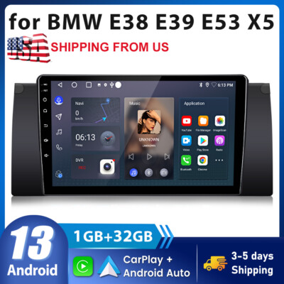 For BMW E39 X5 E53 Car Stereo CarPlay 9'' Android 13 Car Radio GPS Nav BT FM SWC