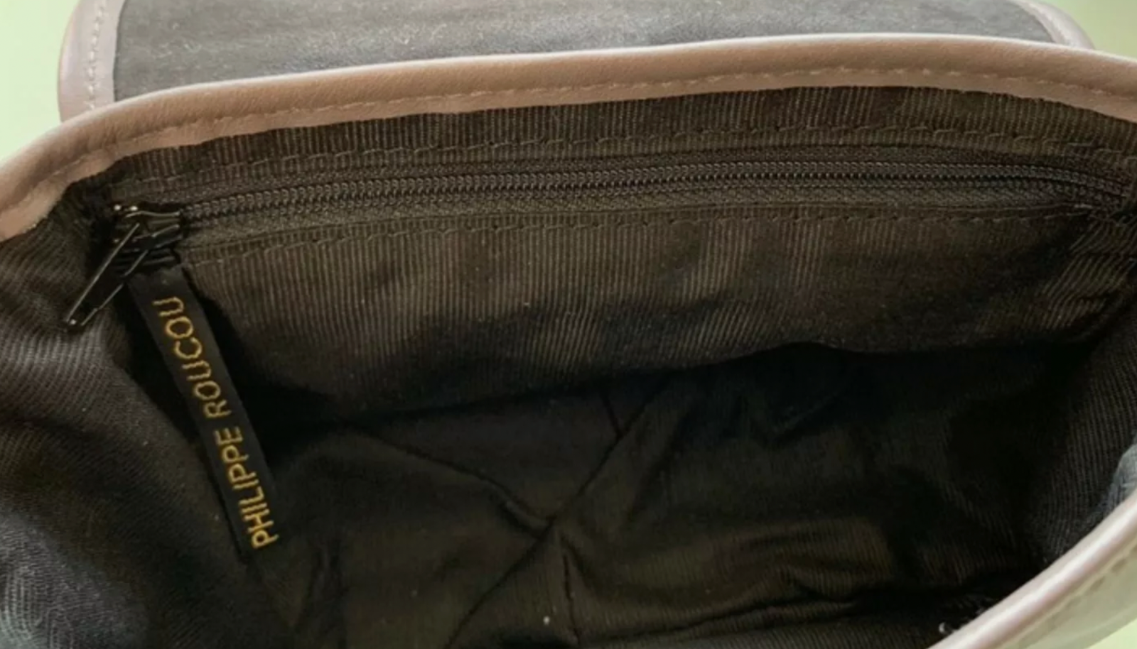 PONY Borsa a catena PHILIPPE ROUCOU designer francese nera grigia pelle capelli di cavallo