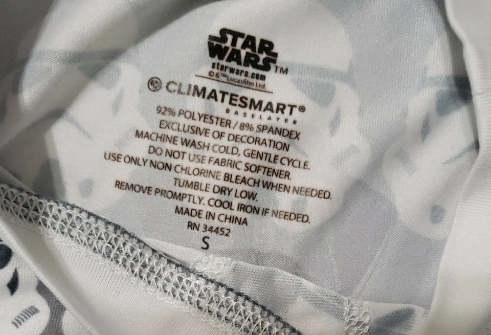 Star Wars Niños Climatesmart Darth Vader Storm Trooper Ropa de dormir Capa base Pequeña Foto 3 de 4