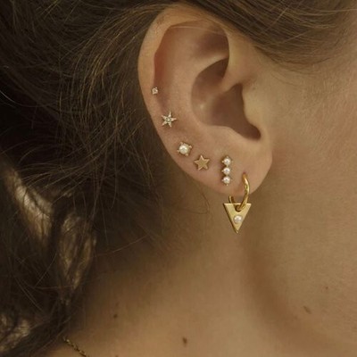 OTIUMBERG 9k massiv Gold Stern Einzel Ohrstecker
