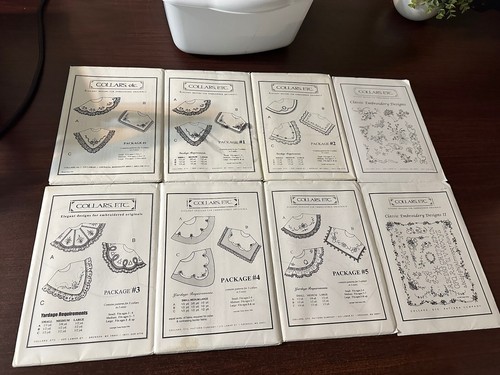 Collars Etc. Sewing Pattern Lot x21 Uncut Girls Dresses Embroidery Designs - Picture 2 of 14
