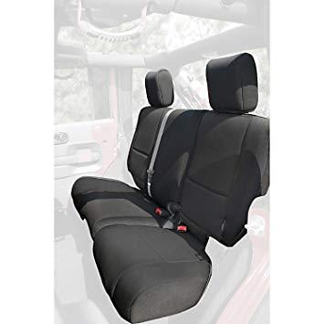 Housses de banquette arrière noir en néoprène pour Jeep Wrangler JK 4 portes