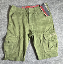 UNIONBAY Men's Green Cargo Shorts Cotton Flat Front Button Pockets