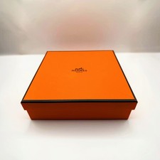 Hermes Empty Box Orange Box (7.5&rdquo;x7.5&rdquo;x2.2&rdquo;) with Tissue Paper And Ribbon