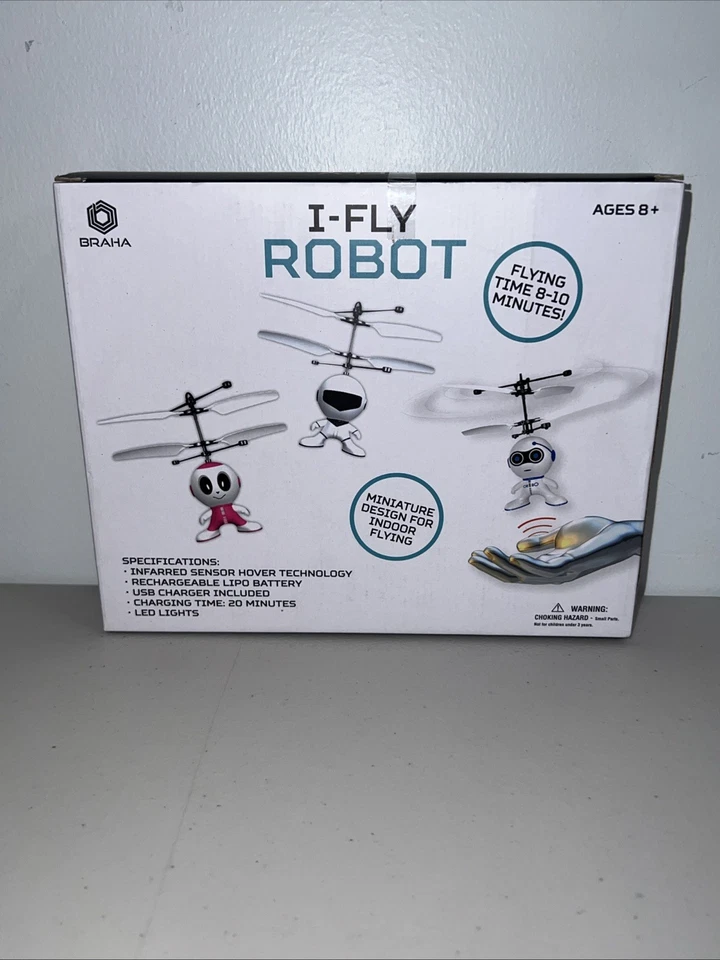 Braha i-Fly Helicopter Robot Infrared Sensor Hover Technology White/Blue New - Image 3 of 4