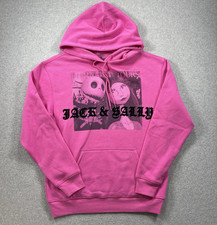 Disney Nightmare Before Christmas Jack  Sally Pink Mens Hoodie Sz Small