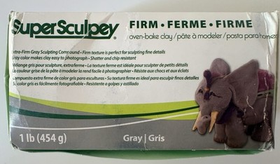 New | Sculpey | Super Firm | Clay | Gray | Grey Sculpting Compound | 1 Lb Craft