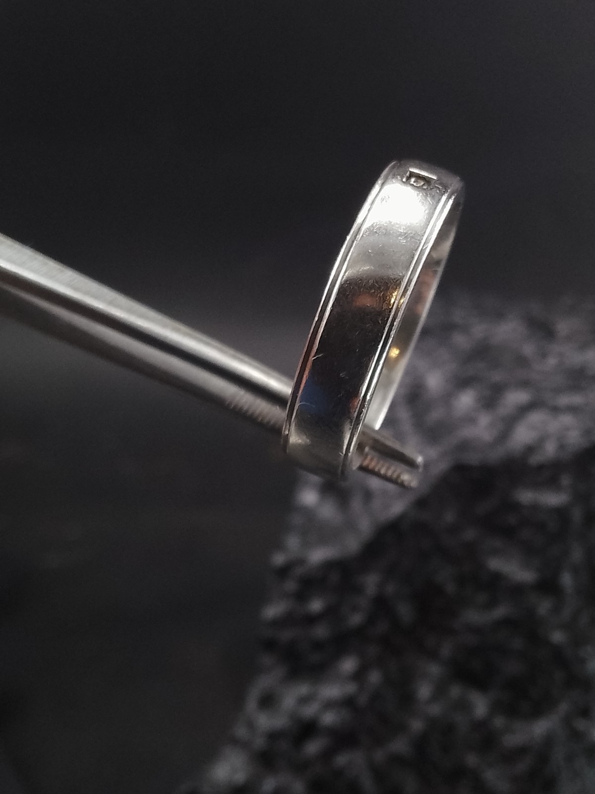 Mens Sterling Silver & Diamond Band Ring Vintage Size V 6.6g image 10