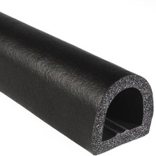 TRIM-LOK D-Shaped Rubber Seal with High Tack Tape, 1-Inch Height, 1-Inch Widt...