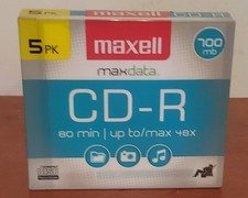Maxell Maxdata CD-R 700 MB 48x Recordable 5 Pack Jewel Case Standard