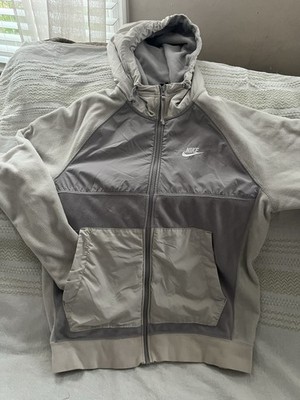 Nike Full Zip Hooded Fleece Jacket Mens Small Gray Tech Utility Zip Up Hoodie