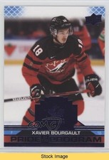 2022 Team Canada Juniors Pride of the Program Blue Xavier Bourgault #80 READ z6b