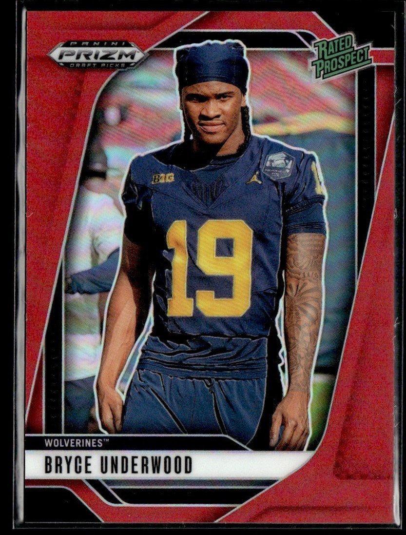 2025 Prizm Draft Picks Red Rated Prospect Bryce Underwood /399 Wolverines #28