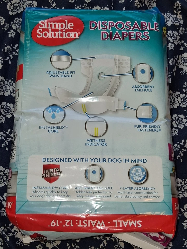 [Lote de 2] Pañales desechables para perros tamaño pequeño 60 unidades totales con almohadillas de entrenamiento gratuitas Foto 3 de 4