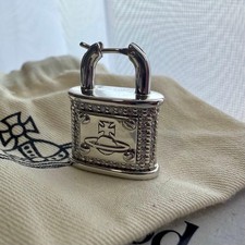 VIVIENNE WESTWOOD Silver 925 Orb Padlock Earrings No Box w/Dust bag Unused Japan