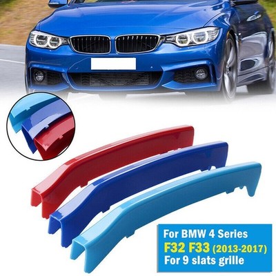 3X M-Color Grille Trim Streifen für 2013-2018 BMW 4er Serie F32 F33 F36 M-Sport