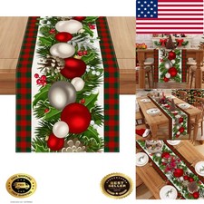 Durable 72-Inch Plaid Table Runner for Elegant Christmas  Holiday Gatherings