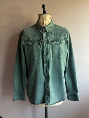 G-Star Raw Denim Overshirt Herren Gr. XXXL Grün Utility Shacket Full Zip Baumwolle