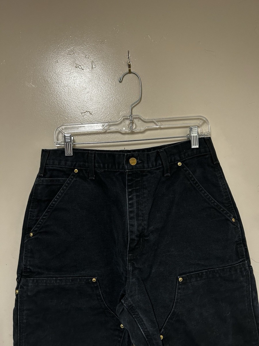 Vintage Carhartt Double Knee Carpenter Pants Mens 32x32 B01 BLK | eBay