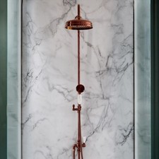 Milano Elizabeth Traditional Grand Rigid Riser with Hand Shower - Brushed Copper